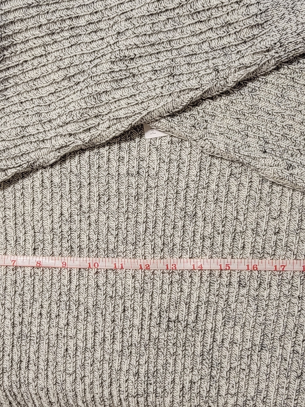 NWT Zara XL Black White Marled Chunky Ribbed Knit 100% Cotton Sweater - Picture 7 of 16